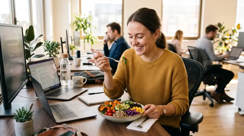 Op het werk: lunch en kantooretentjes